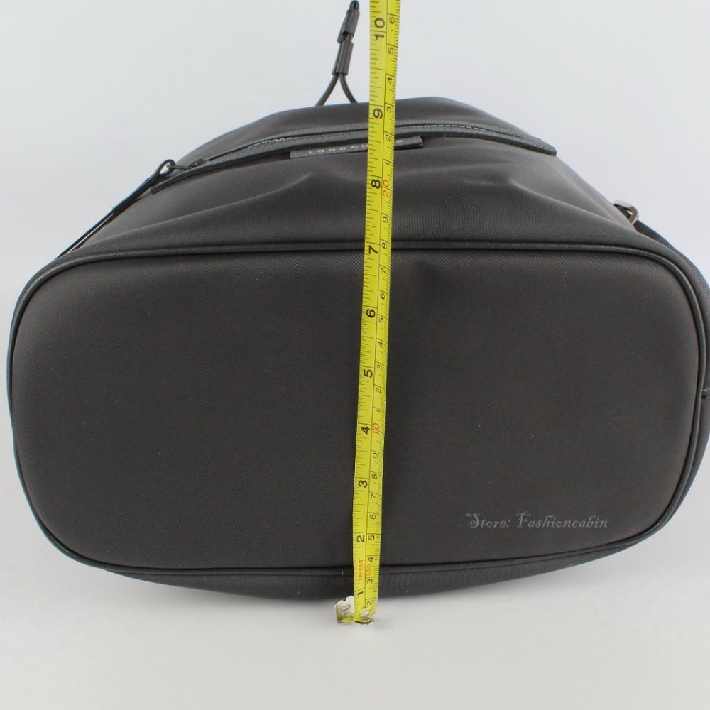 NEW LONGCHAMP Gray Eco Recycled Bucket Bag Drawstring Closure Adjustable Strap - Picture 10 of 16